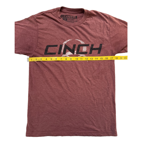 Cinch Shirt Mens Small Red Heather Graphic Logo Short Sleeve Western Rodeo Tee - Picture 4 of 6